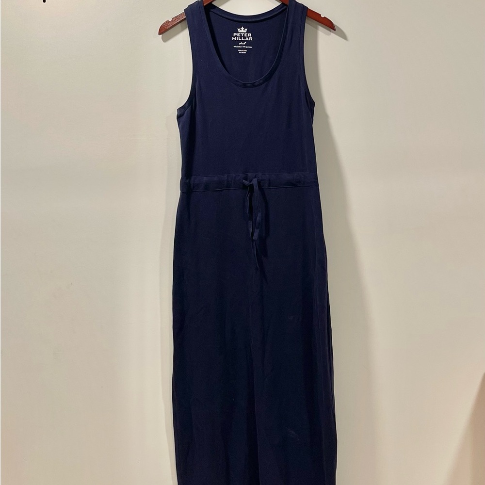 Peter Millar Navy Sleeveless Maxi Dress Resort Travel Casual Small